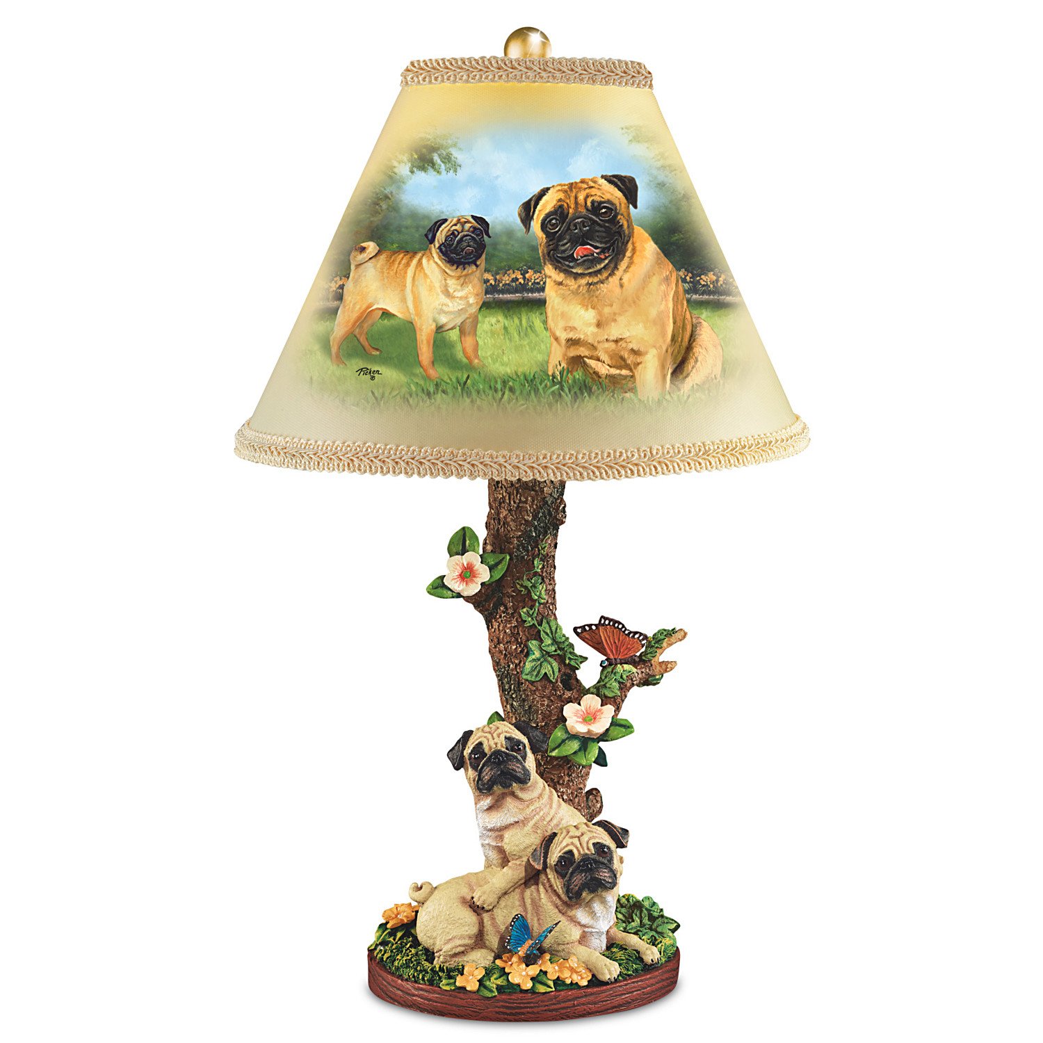 pug table lamp