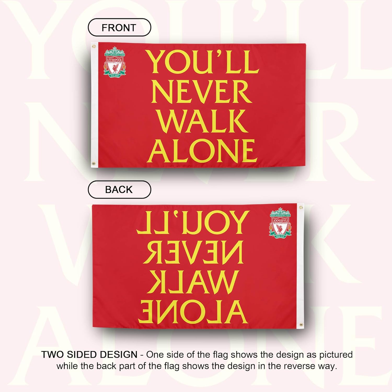 Desert Cactus Liverpool FC Flag Football Club Soccer 100% Polyester Indoor Outdoor 3x5 feet Flags (Flag K) - Image 2