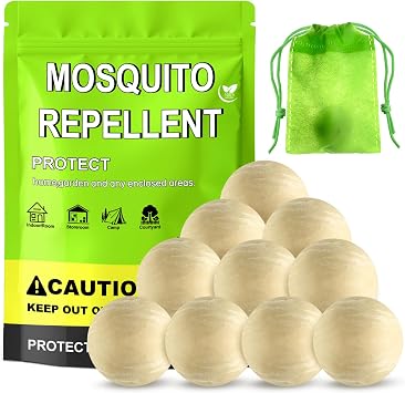10 Pack Mosquito Repellent Patio, Indoor Mosquito Repellent Balls, Mosquito Control for Yard/Camping/Home/Travel