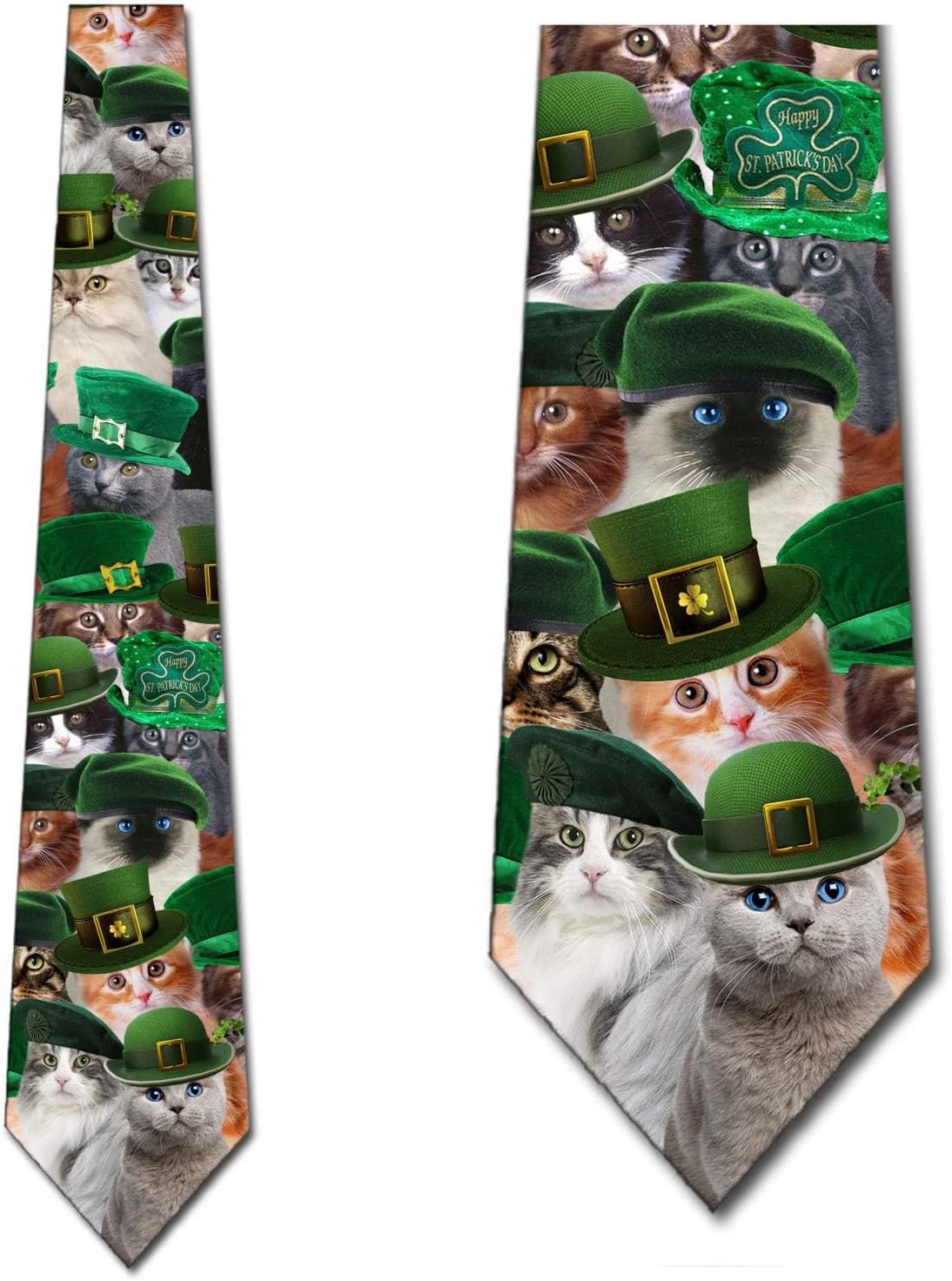 Three Rooker Cat Ties Mens St. Patrick's Day Holiday Necktie