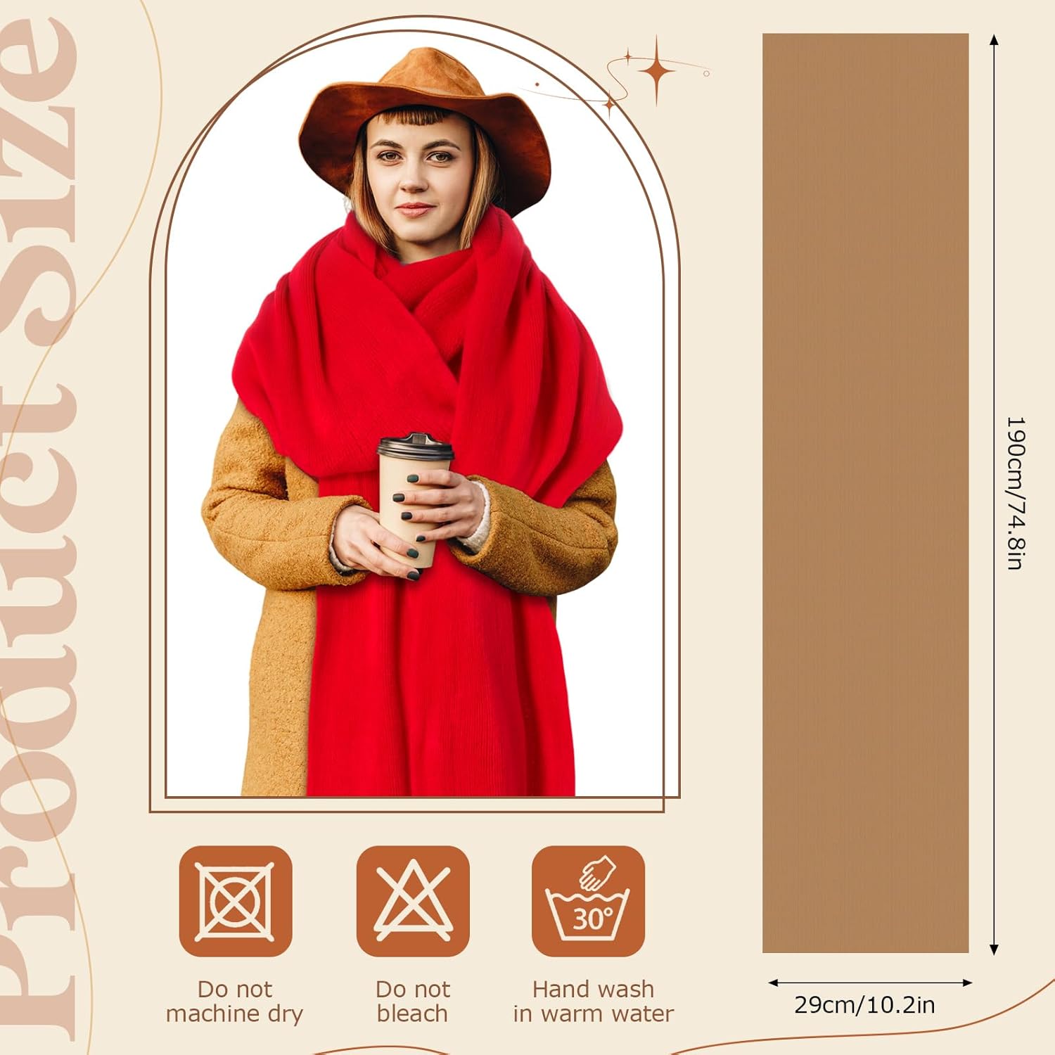 12 Pcs Winter Fleece Scarves for Women Solid Warm Winter Long Scarf Bulk Cold Weather Shawl for Men Women (Multicolor) - Image 2