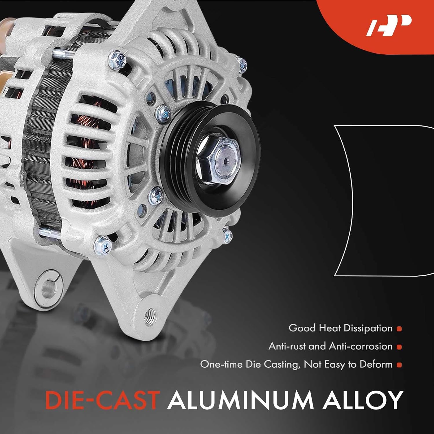 A-Premium Alternator Compatible with Ford Probe 1993-1997 & Mazda 626 1993-2002, MX6 1993-1997, 2.0L, 12V 80A 4-Groove Pulley Clockwise, Replace# A002T33892, A002T33891ZC