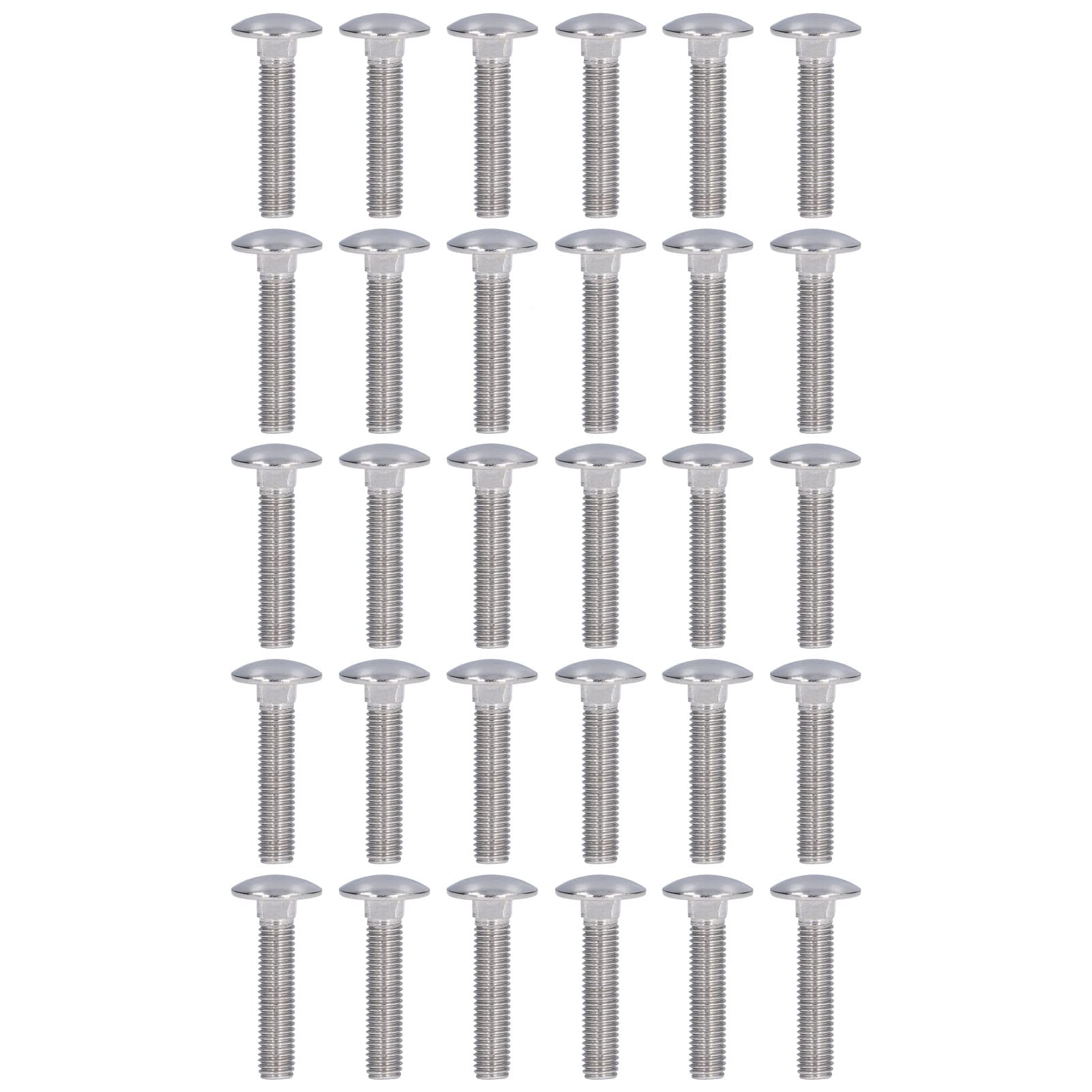 30Pcs M10 A2 70 Stainless Steel Carriage Bolts, Squares Neck Round Domed Bolts, High Strength Fasteners for Machinery, Various Sizes for Professional DIY Repair (M10*45)