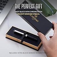 Vista 17 de Scriveiner Green Rollerball EDC Luxury Pen, Stunning Pocket Pen with Chrome Finish, Cool Writing Pen, Best Gift for Men & Women, German Schmidt