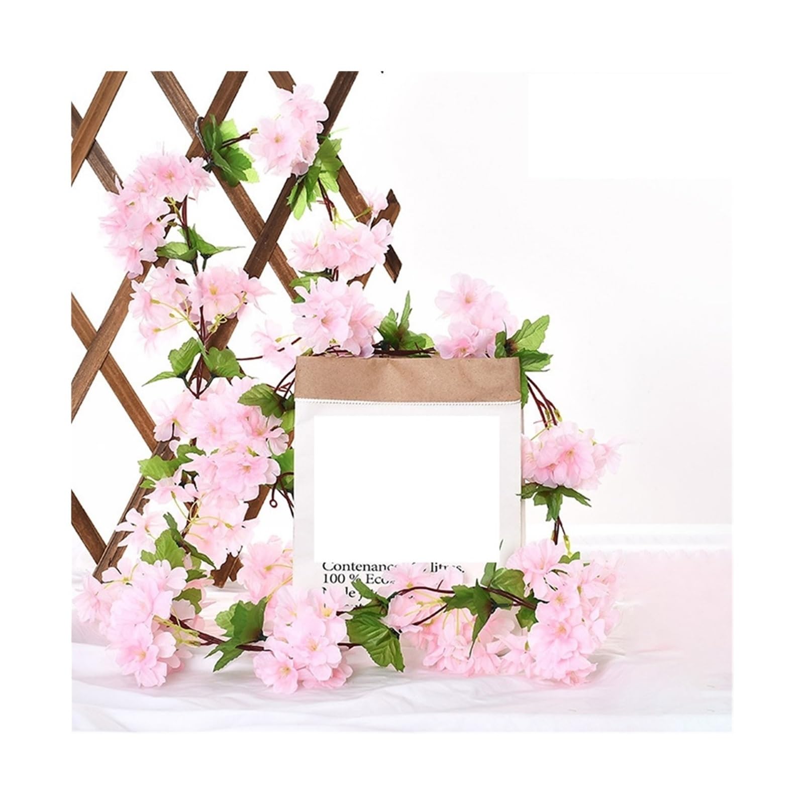 LXLAEOANG Artificial Flowers 230cm Artificial Sakura Flowers Vine Wedding Garden Home Party Decoration Christmas Bridal Fake Plants Decor Flower Vines