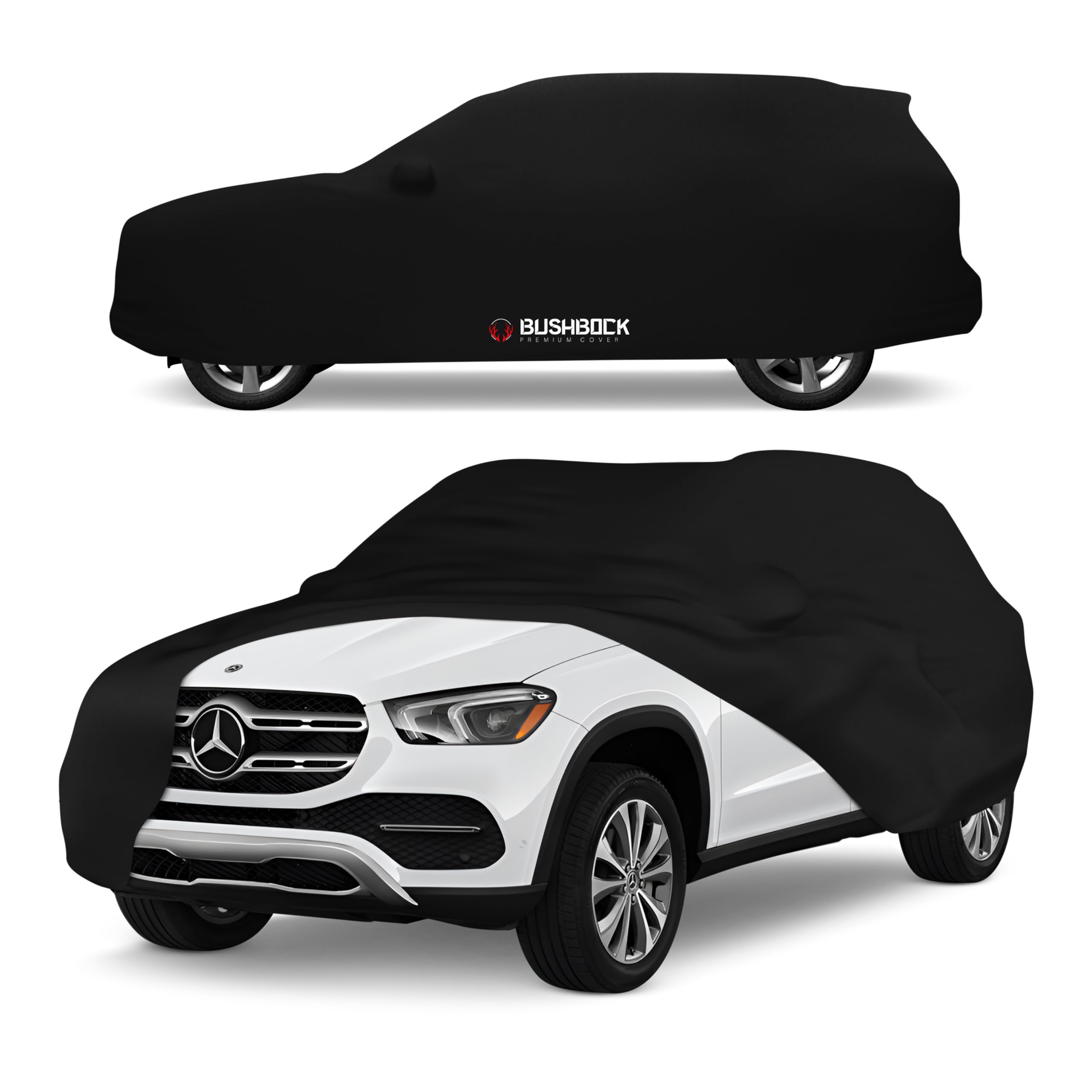BUSHBOCK® Funda de protección Interior Satinada para Coche SUV (Negro, SUV-XL)