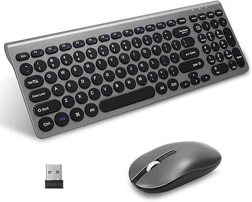 Vista 8 de LeadsaiL Combo de teclado y mouse inalámbricos, mouse USB inalámbrico y teclado de computadora, compacto y silencioso para computadora portátil