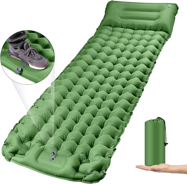 JEMULICE Self Inflating Camping Mat 10cm Thick-Widen & Thicken Inflatable Camping Sleeping Mat Built-in Pump Easy to Inflate, Lightweight & Compact Camping Mattress Sleeping Pad for Backpacking Hiking