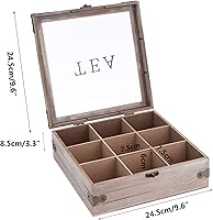 Vista 7 de handrong Organizador de caja de té, almacenamiento rústico para bolsitas de té, soporte para bolsas de té para paquetes de cápsulas de azúcar y más