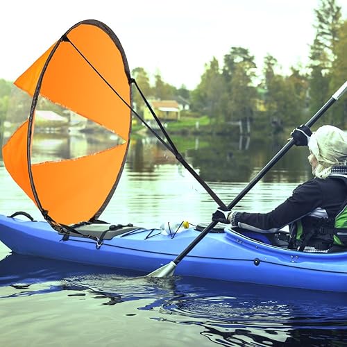 POCREATION 42 inches Downwind Wind Sail Kit Kayak Wind Sail
