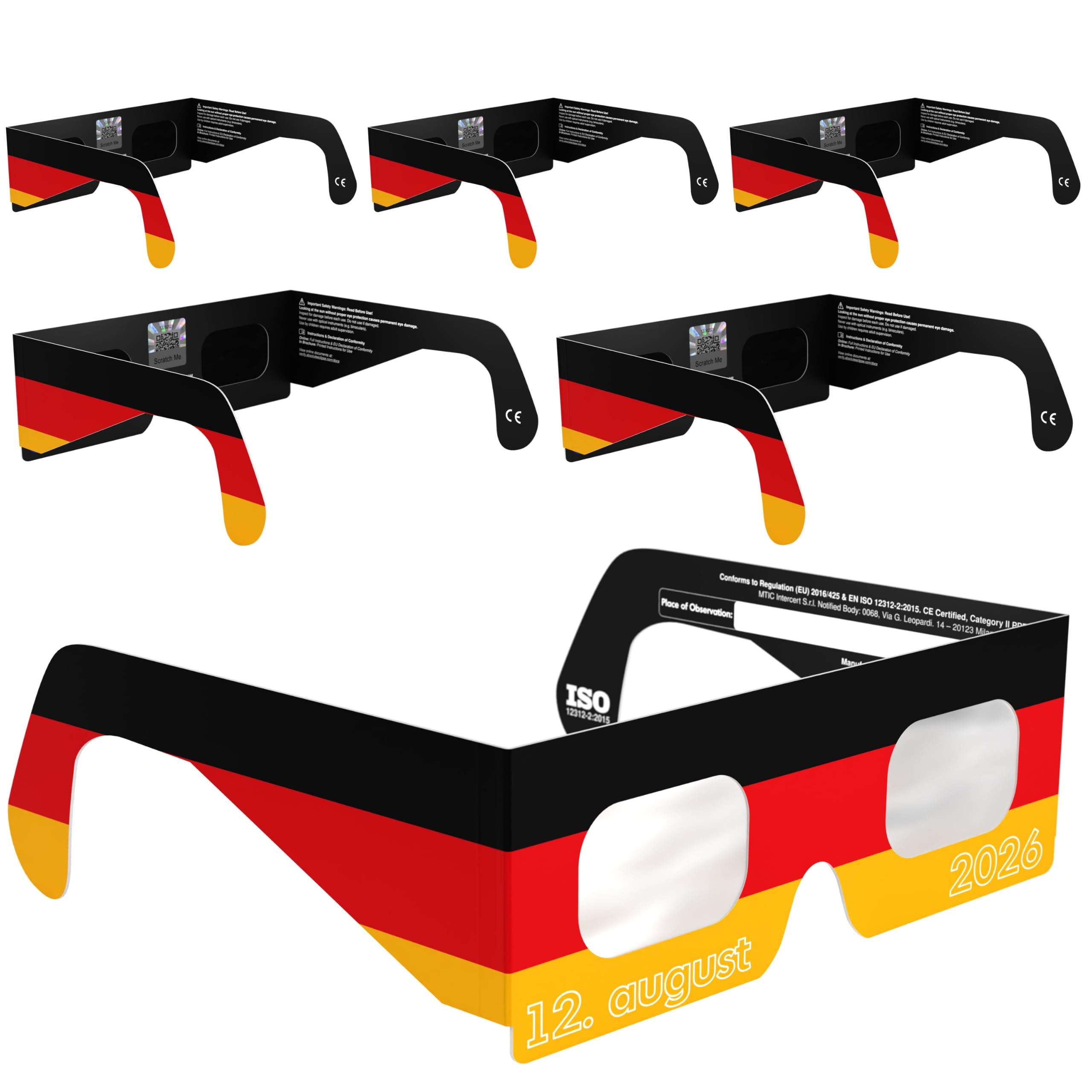 Absolute Eclipse Sonnenfinsternis Brille 2026 zum Sehen der Sonnenfinsternis - ISO 12312-2 CE Zertifiziert - 12. August 2026 - Erwachsene Kinder - EU Hersteller Anerkannt AAS - 55+ Designs