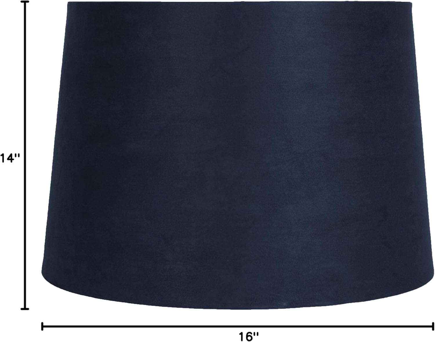 Urbanest French Drum Suede Lampshade, 14-inch by 16-inch by 11-inch, Spider Fitter, Navy Blue