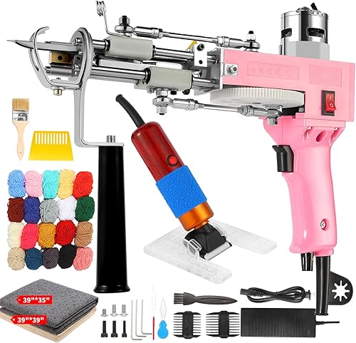 Miniatura 21 de Pistola de acolchonamiento con kit de recortadora de alfombras, pistola de alfombra con tijeras de acolchonamiento, 2 en 1 de corte de pistola