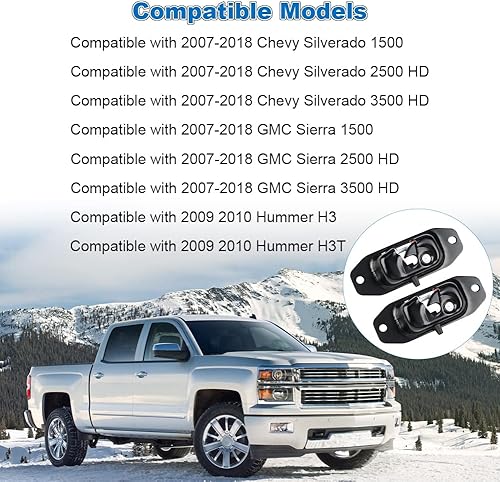 Miniatura 6 de WMPHE Pestillo de bloqueo para puerta elevadora, par izquierdo y derecho, palanca de pestillo para portón trasero compatible con Chevy Silverado