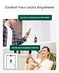 DESLOC C100 Plus Verrouillage de porte sans clé intelligent avec intégré WiFi | Touchscreen Keypad Deadbolt avec affichage, jusqu'à 100 PIN Codes, BHMA Classe 3, IP54 Résistance aux intempéries pour les maisons et les locations