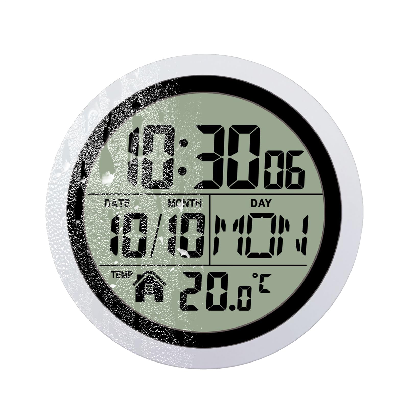 Orologio da parete per bagno Display LCD Con Temperatura E Data,