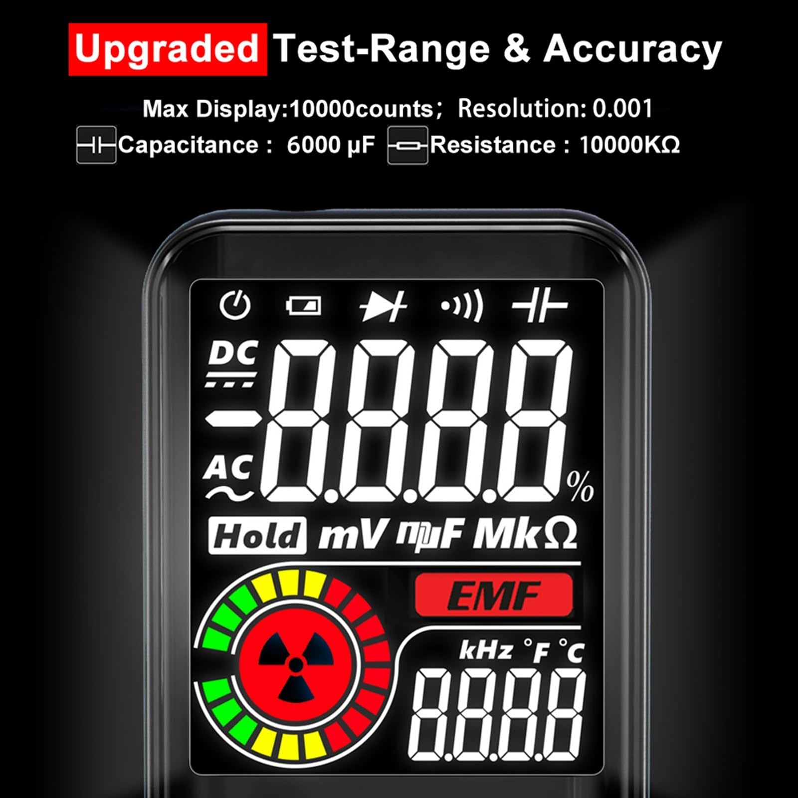 Mierniki pola elektromagnetycznego S20 multimetr cyfrowy multimetr EMF Tester promieniowania elektromagnetycznego Auto zakres 9999 zliczeń uniwersalny miernik promieniowania