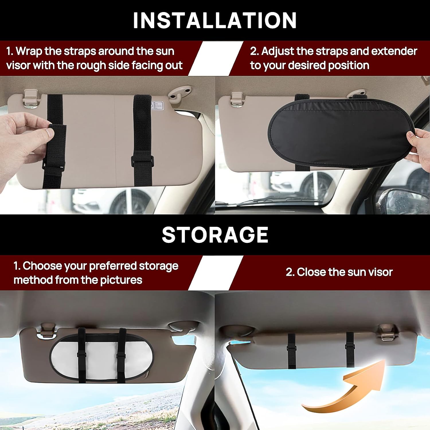 psler Sun Visor Extender - Anti Glare Car Sun Visor Extender, Glare Guard, Polarized, 2 Pack for Short People