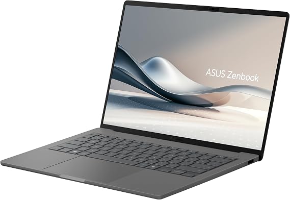 ASUS Zenbook A14 OLED UX3407QA Laptop 14 WUXGA 16.10 OLED Display QC Snapdragon X Plus X1-26-100 16 GB RAM 1 TB SSD QC Adreano GPU Windows 11 QWERTY Keyboard Iceland Gray