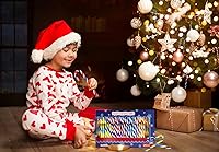 Vista 3 de Fruidles Bastones de caramelo de Navidad, sabor afrutado multicolor arcoíris, envueltos individualmente (paquete de 12)