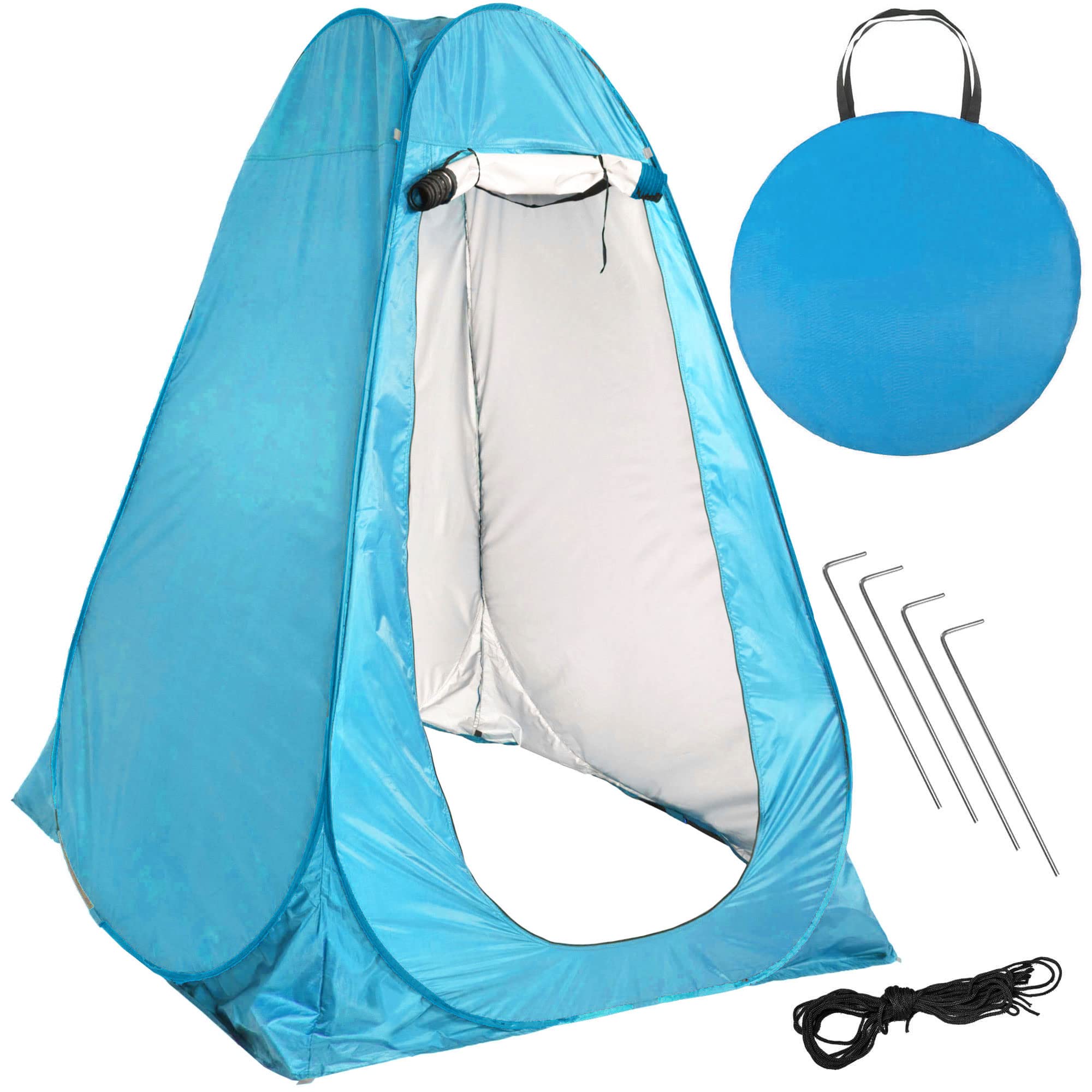 Tenda Da Doccia E Spiaggia Pop-Up Impermeabile - 190x110cm, Con Borsa Trasporto, Nero - Foto 7