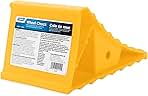 Camco Standard Wheel Chock for Trailers & RVs - Heavy Duty Trailer Wheel Chock Constructed of Durable Plastic w/UV inhibitors - for Use w/Tires Up to 26-inches - Re-Hitch in Confidence - 44412