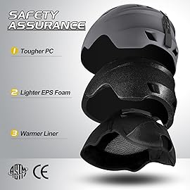 Odoland Ski Helmet and Goggles Set for Adults & Youth, Snowboard Helmet with Goggles - Shockproof Winter Sports Helmet with Protective Shell for Men, Women & Teens, Graphite Gray, L