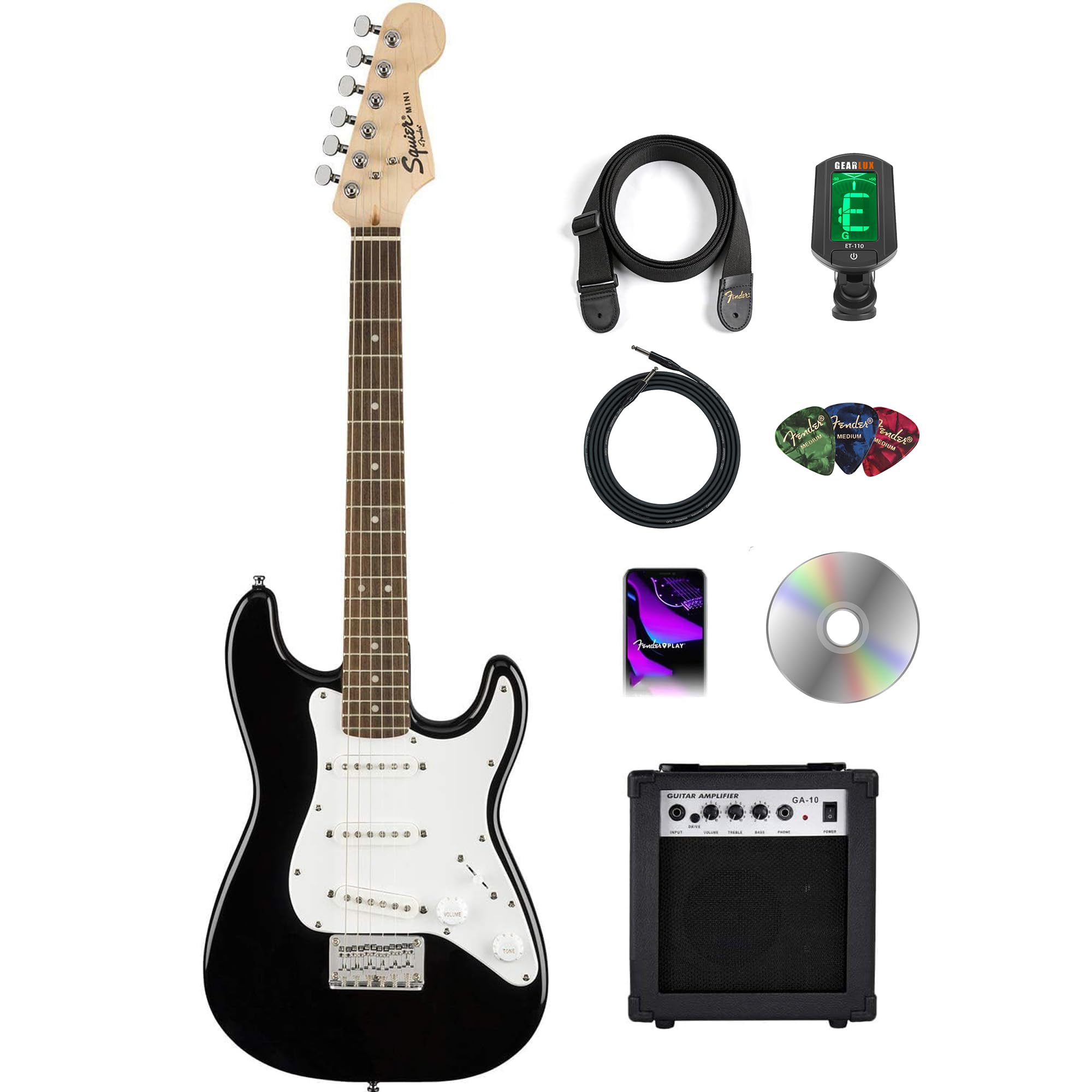 Amazon.com: Fender Squier 3/4 Size Kids Mini Strat Electric Guitar