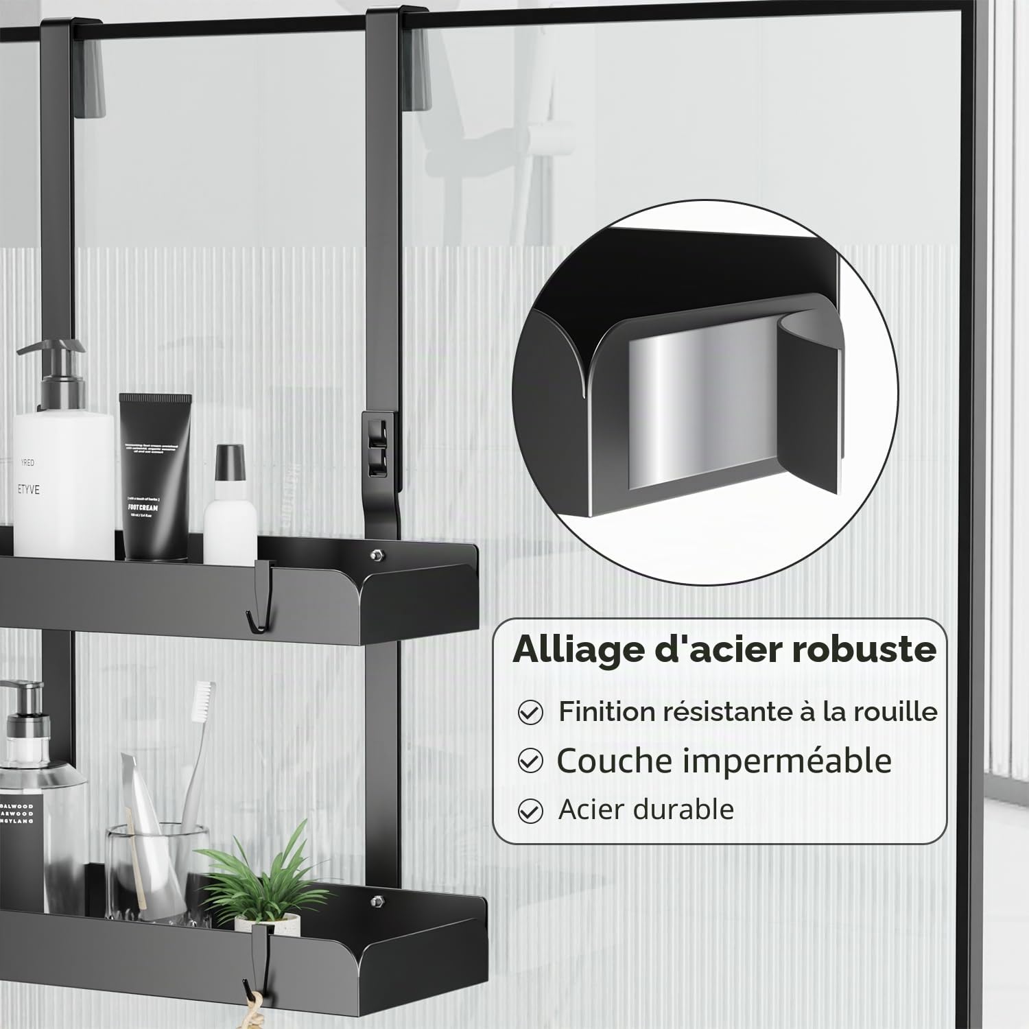 pickpiff Etagere Douche à Suspendre 55,5cm Rangement Étagère Douche A Suspendre Porte