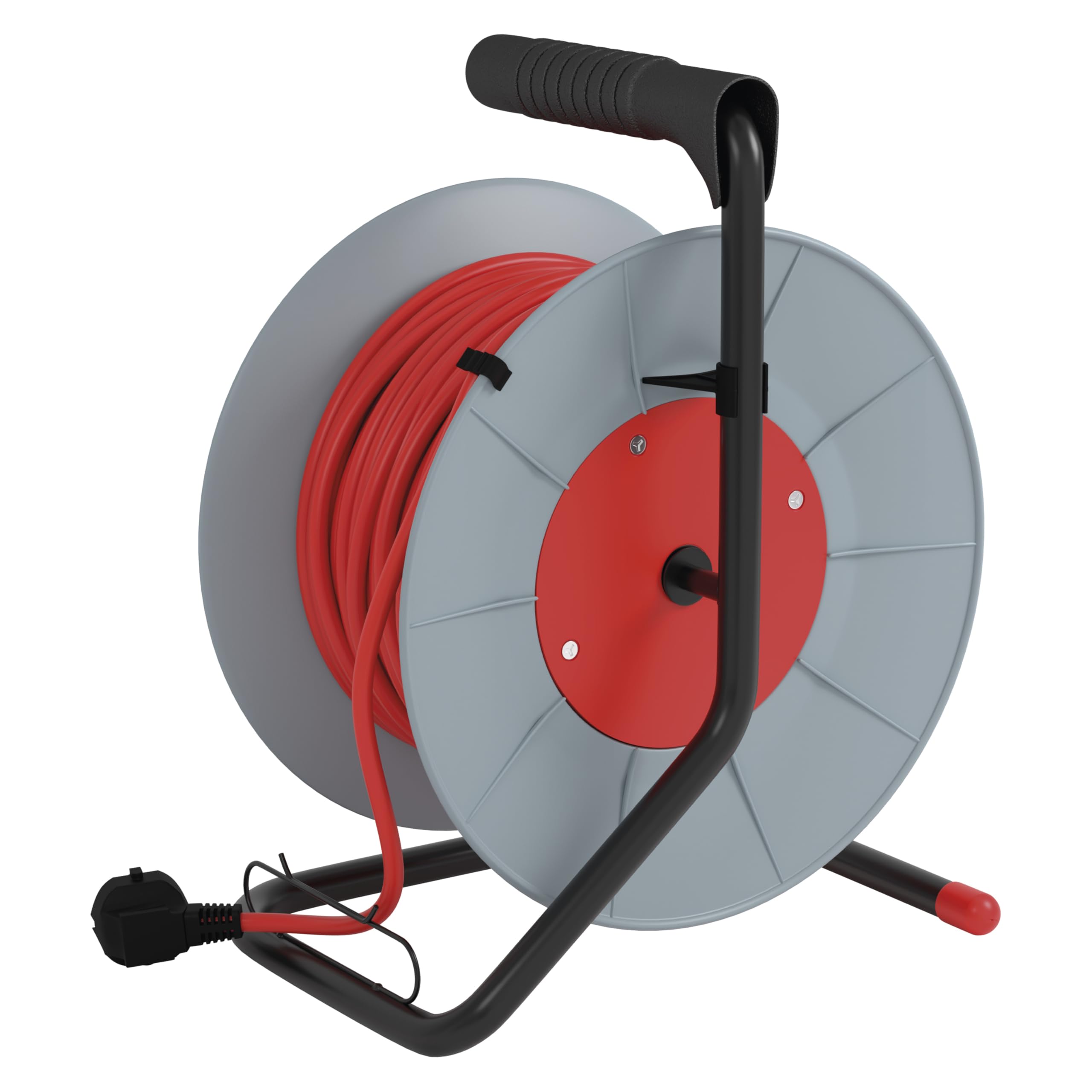 EMOS P19733 Avvolgicavo Per Esterni 33m, 2,5 Mm², 3 Prese (1 CEE 400V, 2 Schuko 230V), IP44, Gomma Resistente, Per Cantiere E Campeggio - 4