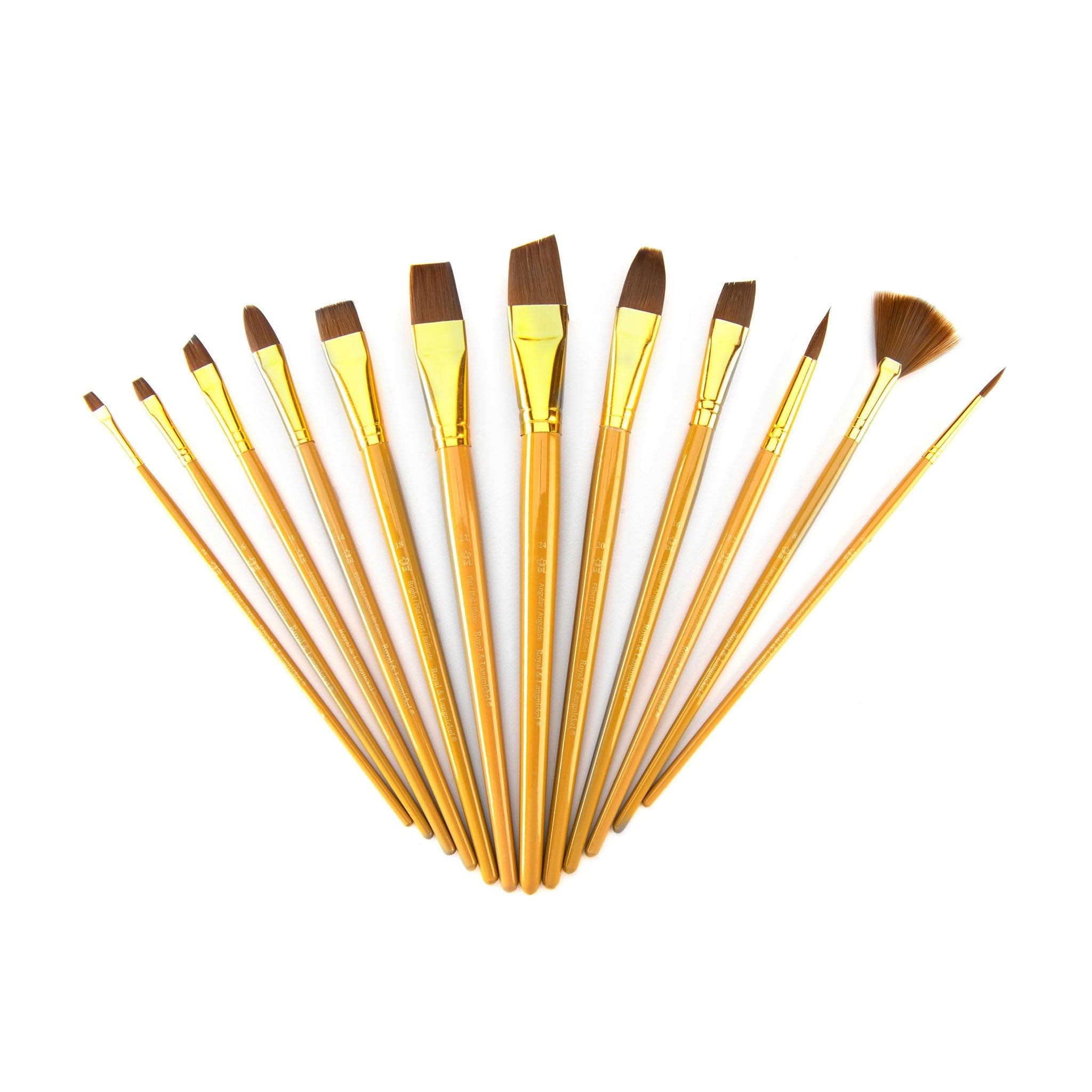 Royal and Langnickel RSET-9304 Taklon Variety Brush Set - Soft Black (Pack of 12)