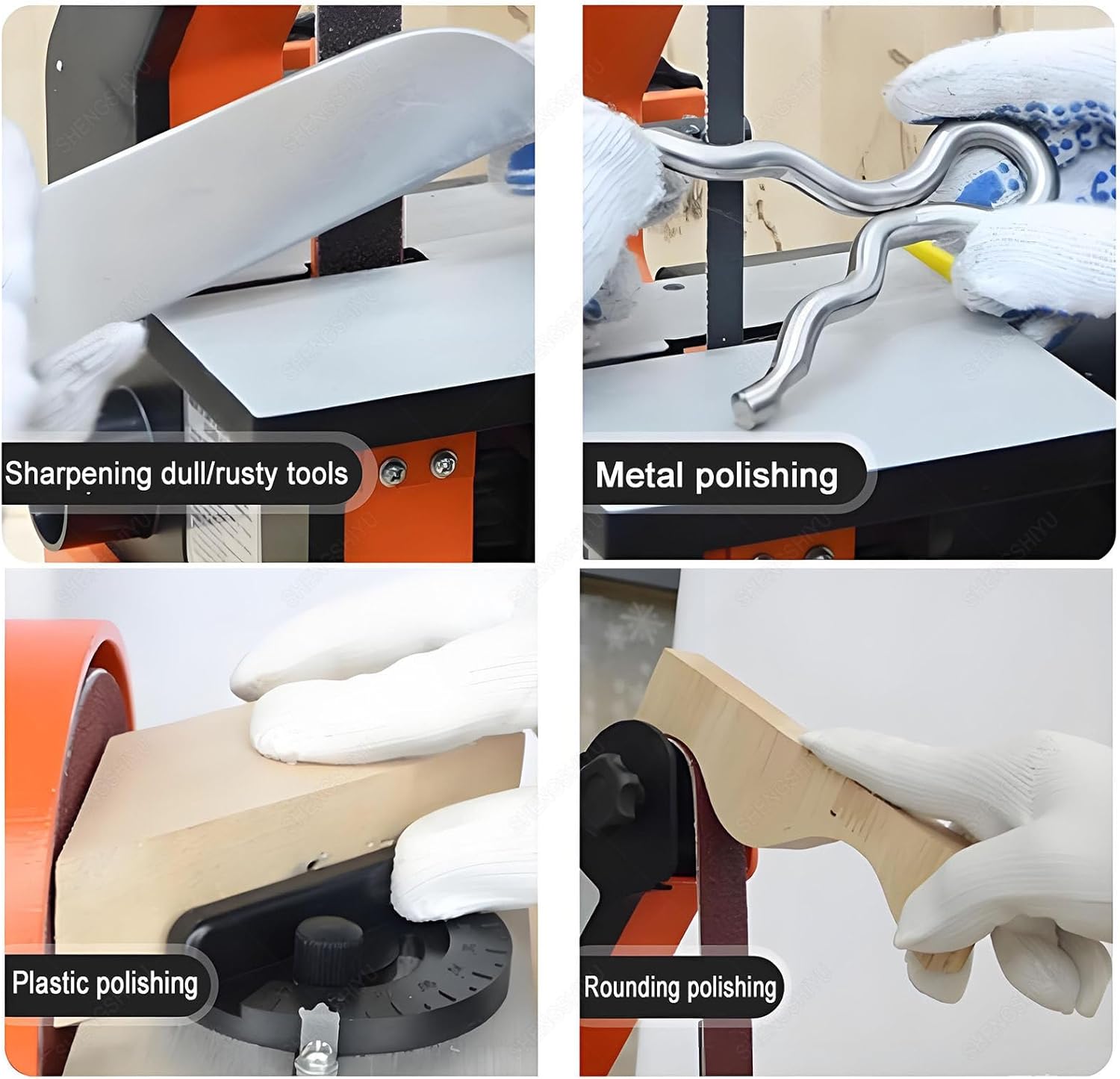 Electric Belt Sander 300W Motor,Angle Adjustable 0°-45°Sanding Disc Diameter φ125mm,Speed 2800 R.P.M.,Belt size 760 * 25mm,Speed 13.5m/s,Disc Sander for Wood,Metal,Acrylic