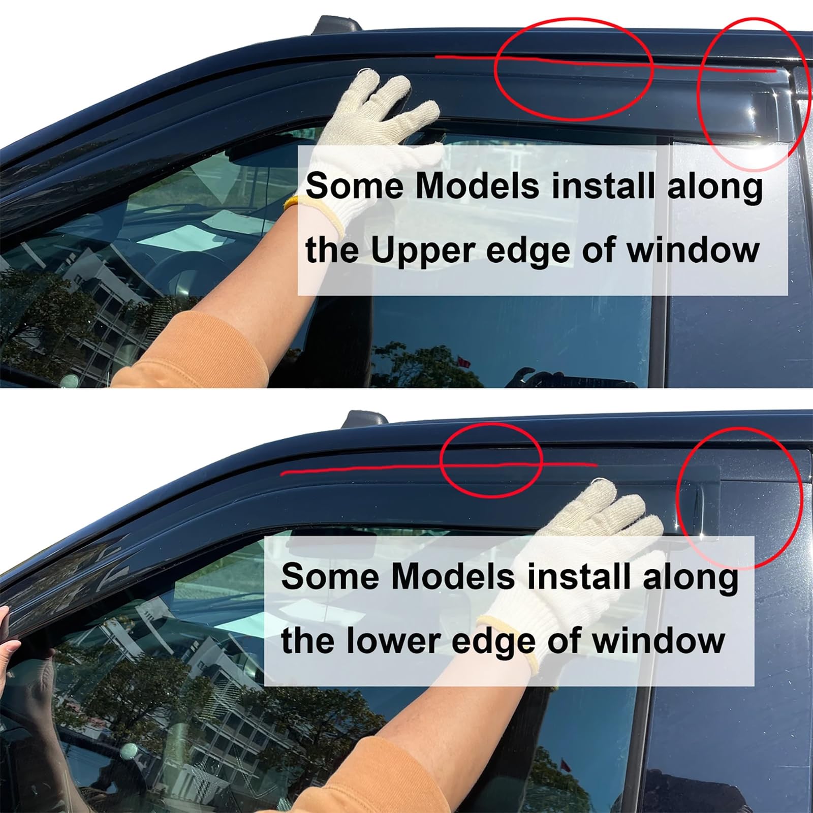 Rain Guards For 2015-2024 Ford F-150 & Super Duty - 4pc Tape-On Window Deflectors & Vent Visors