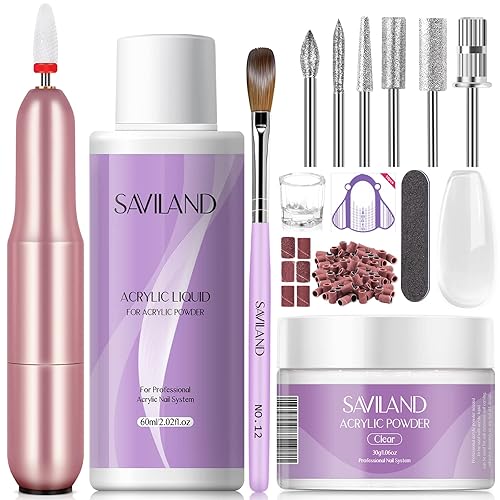 Saviland Kit de uñas acrílicas y taladro eléctrico para uñas