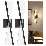 L LOHAS LED Battery Operated Wall Sconces Set of Two, Beautiful Design Vintage Wall Decor, Wireless Wall Sconces Battery Operated, Sconces Wall Decor Set of 2 for Bedroom, Living Room, Black