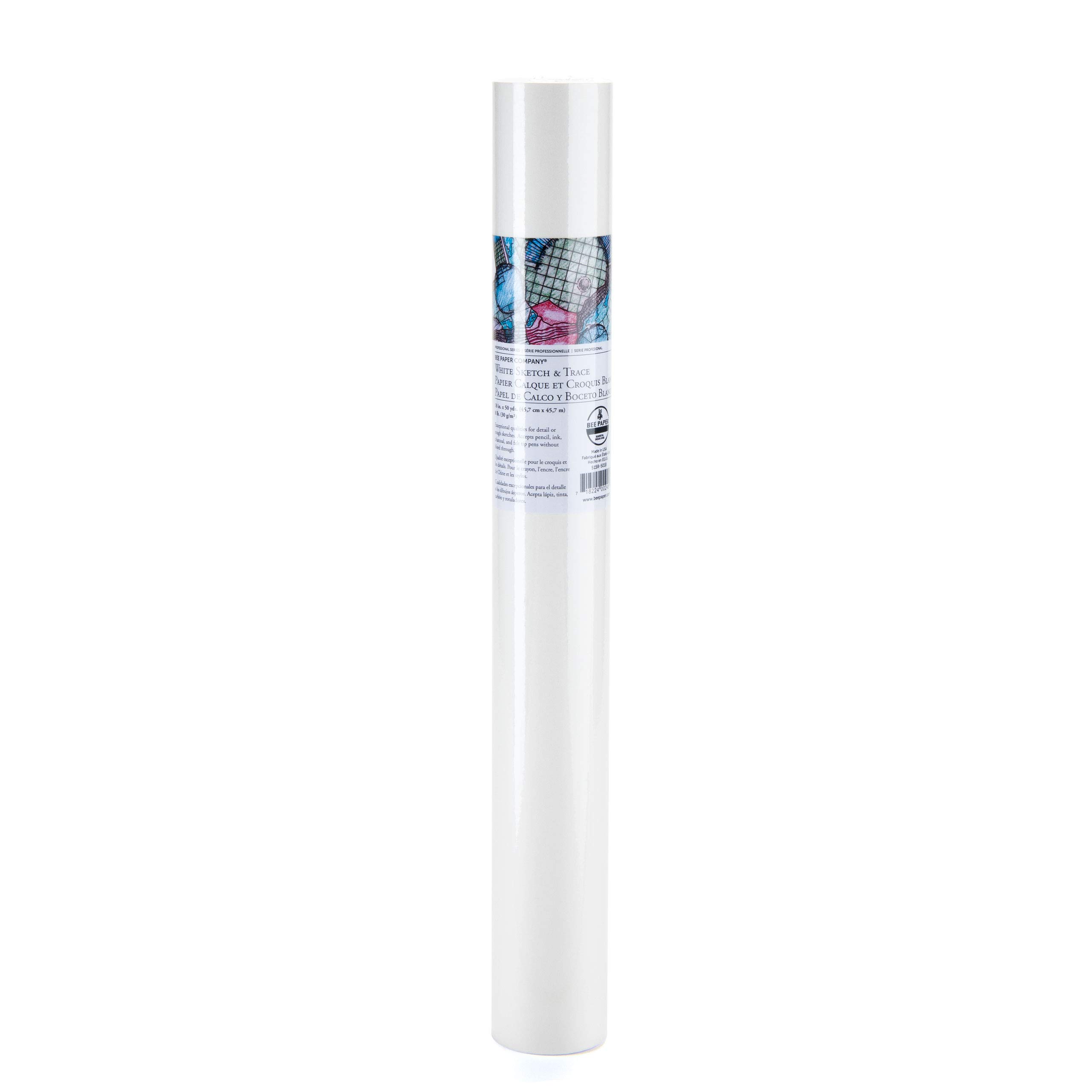 Bee Paper Company bocetos y rastreo, Papel, Blanco, 18-Inch x 50-Yard Roll, 150