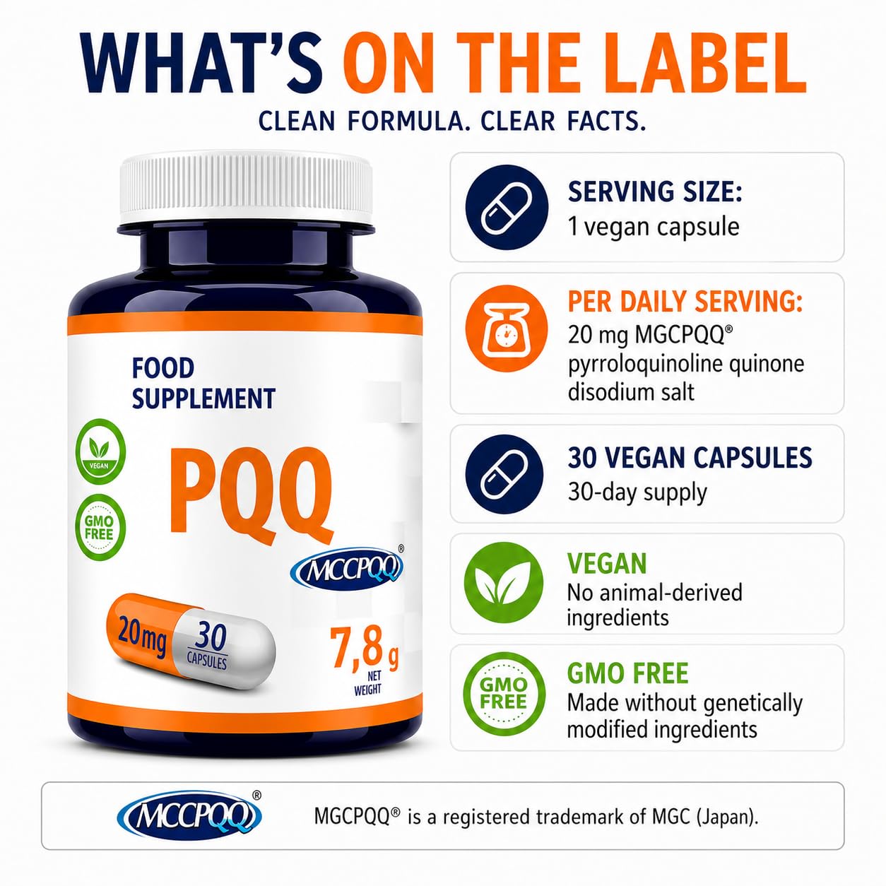 Hepatica PQQ | 20 mg (MGCPQQ®) | 30 Capsule Vegane | Scorta 1 Mese | GMP & Testato da Laboratorio Indipendente