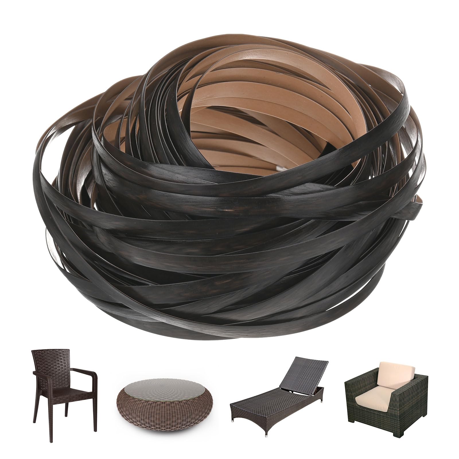 Réparation meubles patio rotin synthétique noir 30,5m contre l'usure de chaise