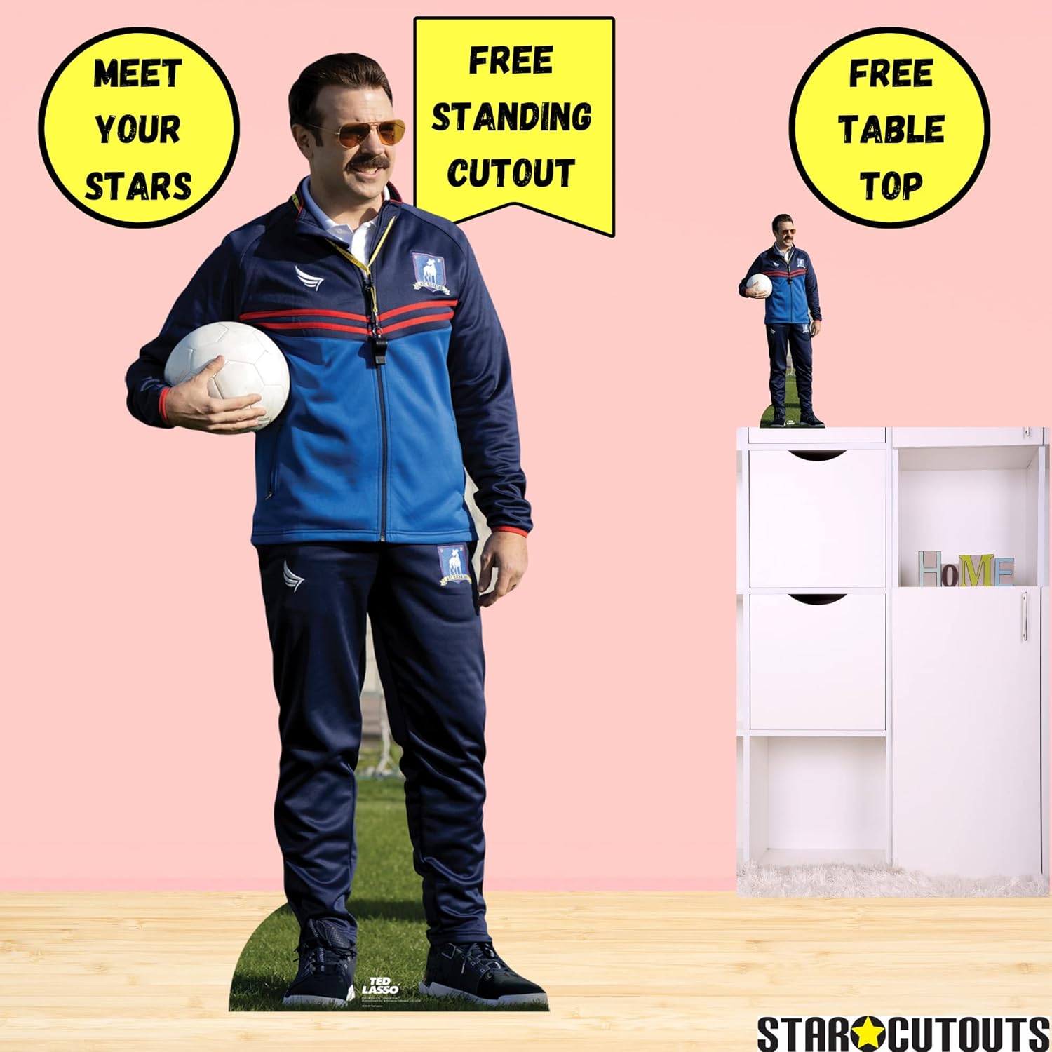 SC4149 Ted Lasso Jason Sudeikis with Football Lifesize Cardboard Cutout