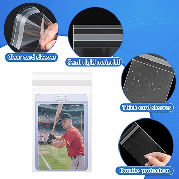 DEDC 800Pcs Team Bags for Semi Rigid Card Holder, Resealable Team Bags for Trading Cards Card Grading Fits Semi Rigid Sleeves