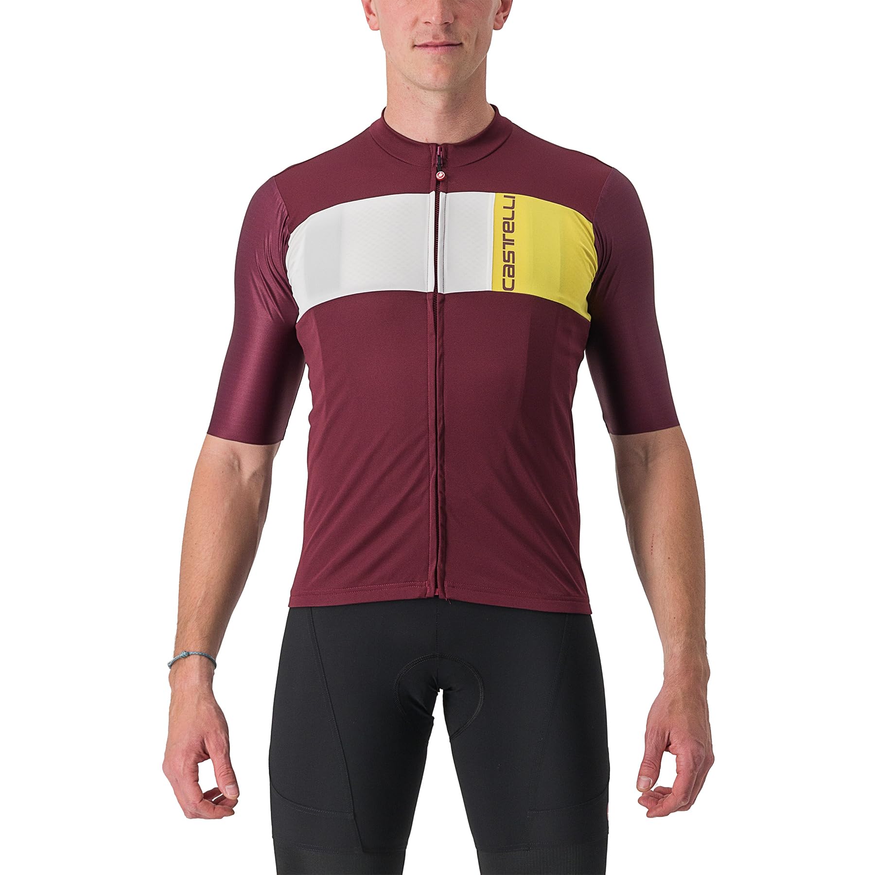 CASTELLI 4522023-421 PROLOGO 7 Jersey Men's T-Shirt Bordeaux/Ivory-Passion Fruit L