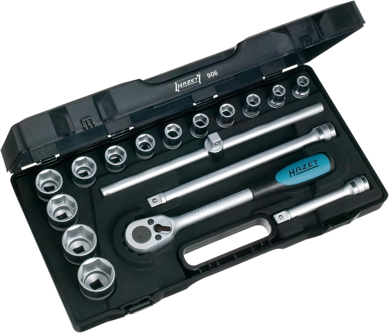 Hazet 906 1/2-Inch Socket Set - Black/Blue/Silver (17-Piece)