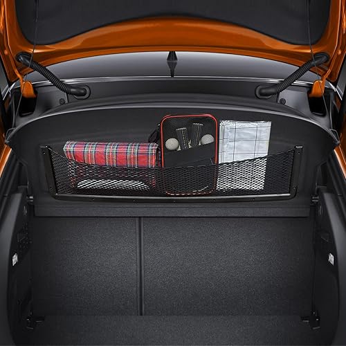 Miniatura 9 de 2 piezas grandes de marco de plástico ABS redes de carga automotriz para automóvil, bolsillo de red para teléfono, soporte de red de almacenamiento