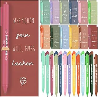 Faccito 48 Pcs Set de Cadeau de Motivation Cadeau d'Adieu pour Étudiants Collègues Enseignants 24 Stylos à Bille avec Citation Motivante et 24 Cartes de Motivation