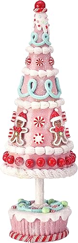 Árbol de Navidad de caramelo y cono de pastel con aspecto de pan de jengibre 155 pulgadas de alto árbol de Navidad de masa de arcilla roja rosa y Árbol de Navidad de caramelo y cono de pastel con aspecto de pan de jengibre 155 pulgadas de alto árbol de Navidad de masa de arcilla roja rosa y