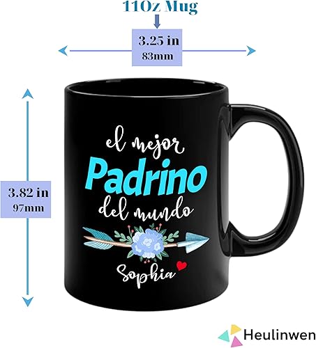 Miniatura 3 de Padrinos De Bautizo Propuesta Set 2 Tazas Café 11Oz, Quieres Ser Mis Padrinos De Bautizo, Quieres Ser Mi Madrina est 2024, Dios Padrinos Presenta