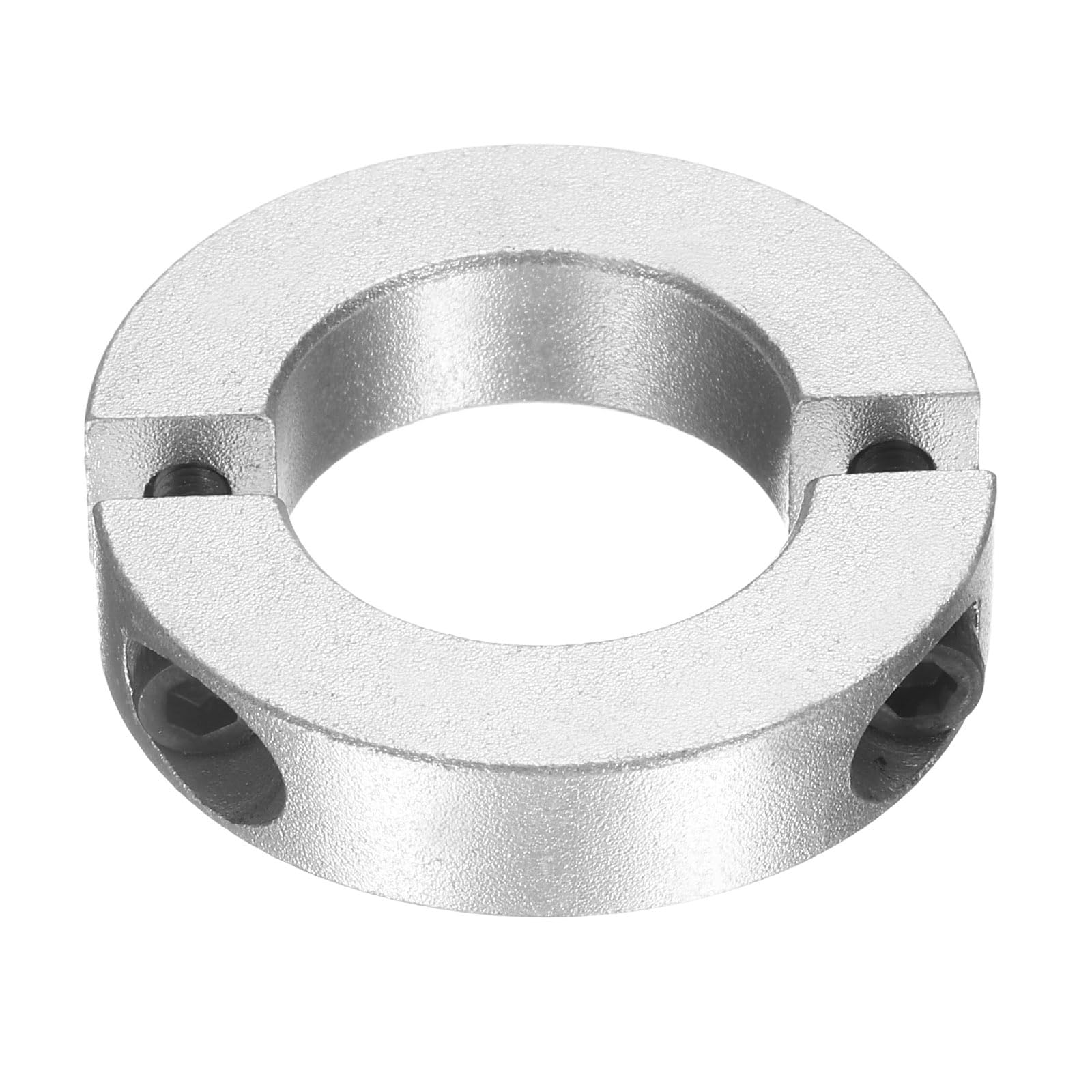 sourcing map Doppelter geteilter Schaftkragen, 20 mm Bohrung, zweiteiliger Klemmkragen, 35 mm Außendurchmesser, 8 mm Dicke, Aluminiumlegierung, Schraubspaltring