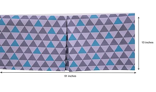 Miniatura 2 de Bacati Woodlands GreyAqua Triangles - Cuna de algodón para niños pequeños, falda de cuna de algodón, con volantes, color aguamarinaazul marino y gris