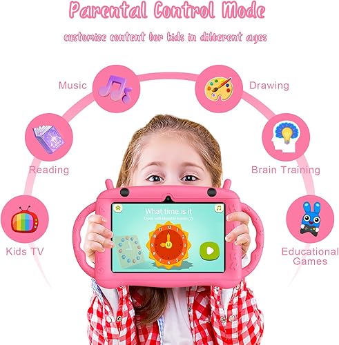 Miniatura 3 de Semeakoko Tablet de 7 pulgadas para niños de 2 a 10 años, tableta de aprendizaje educativo Android 12 con funda a prueba de golpes, 2 GB de RAM+32