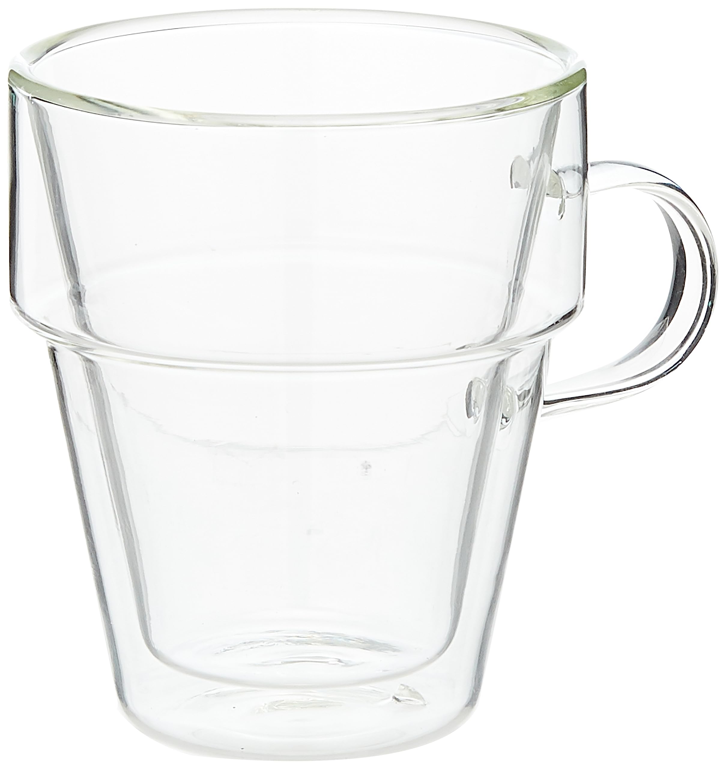 Cuisine Art Clear Expresso Coffee Cup, Insulated Coffee Mug with Handle, Heat-Resistant Double Wall Glass Cup, Tea Whiskey Mug, Coffee Mug, 300ml